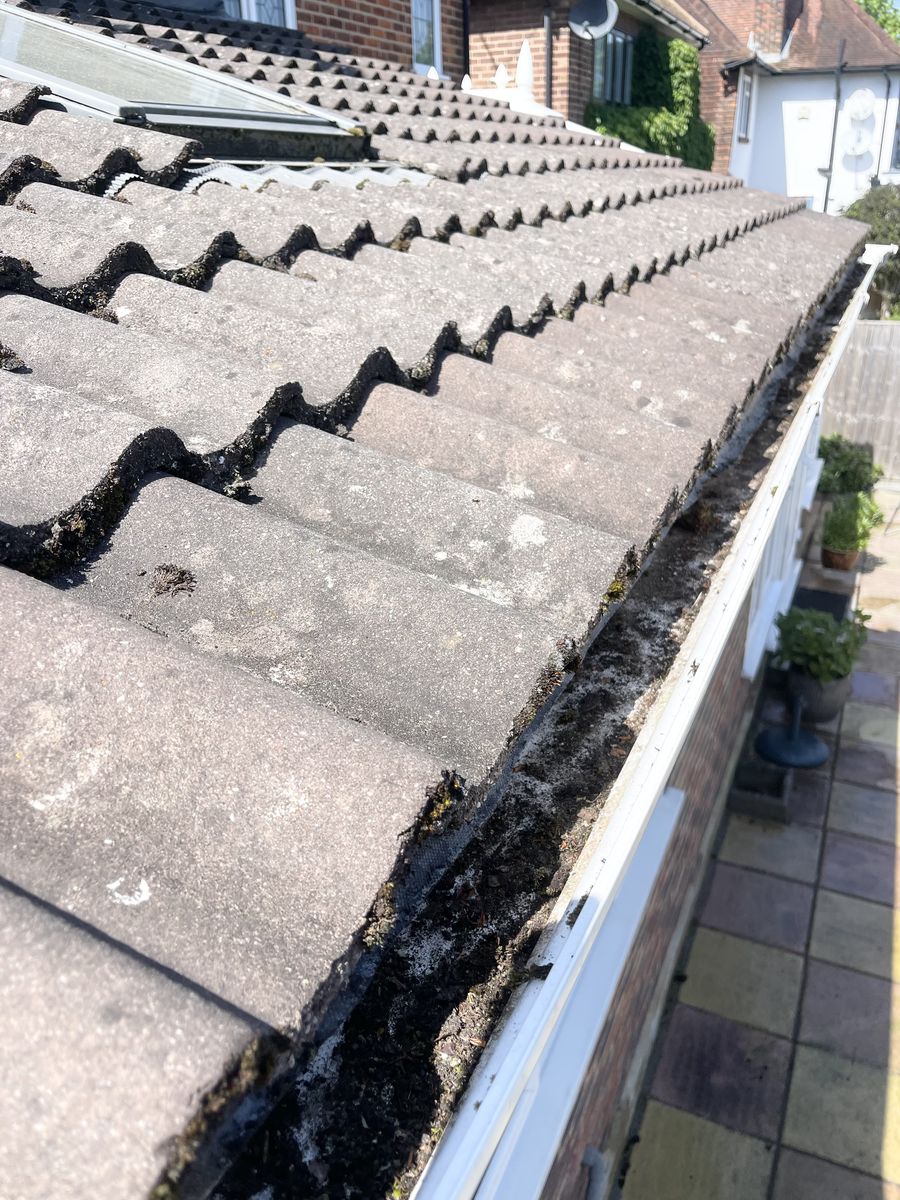 Clean gutter flowing freely after professional clearing in Watford